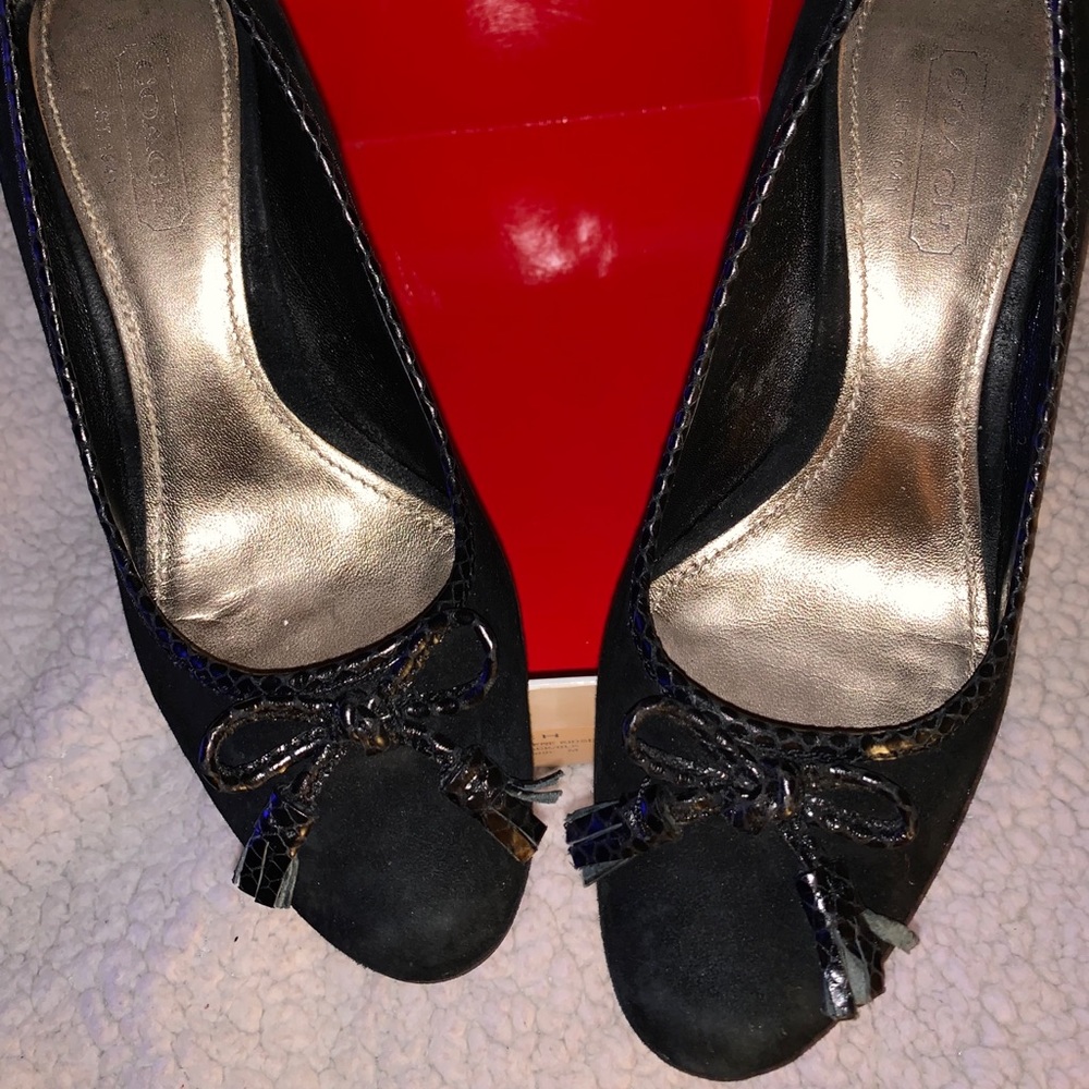 Pre-owned Coach Black Wedge Shoes Size 8